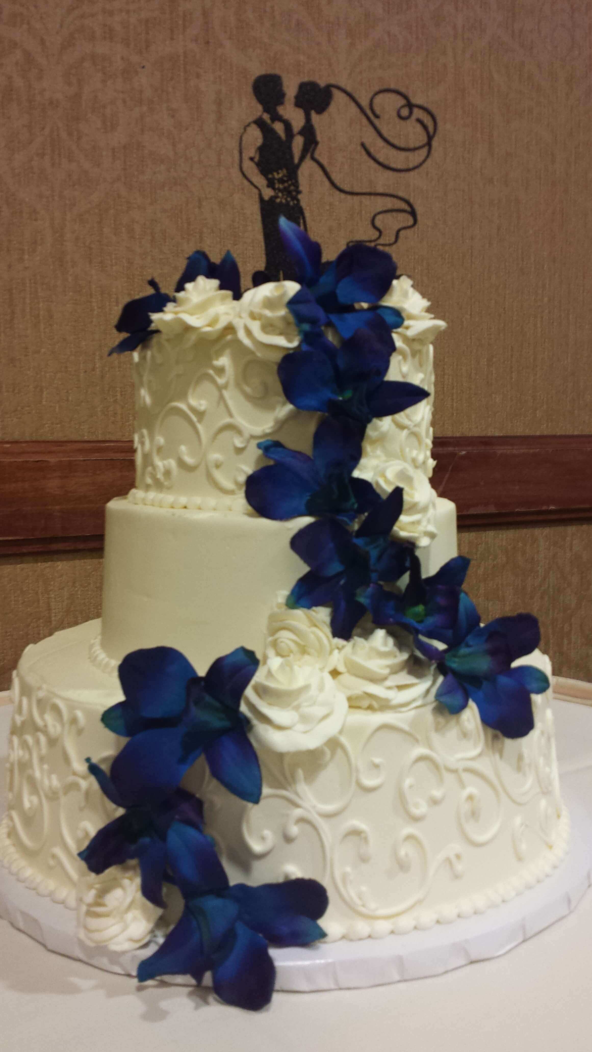 Blue Flower Wedding Cake