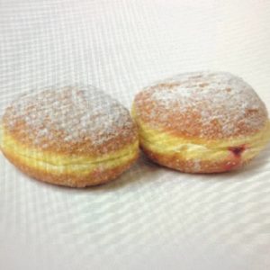 Sugared Raspberry Filled Bismarck