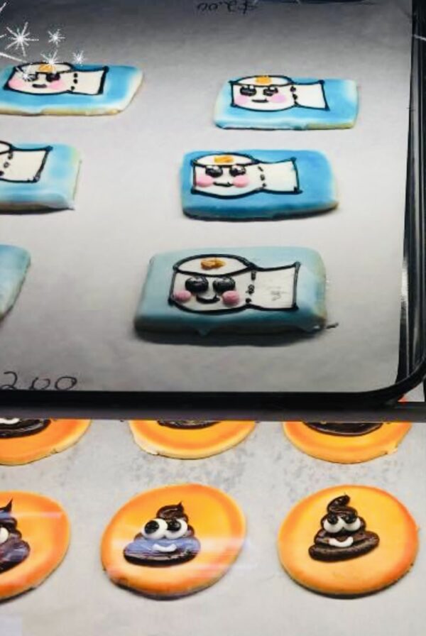 Toilet Paper/Poop Emoji Cookies
