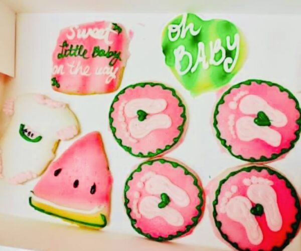 Watermelon Baby Shower Cookies